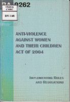 Anti - violence against women and their children act of 2004